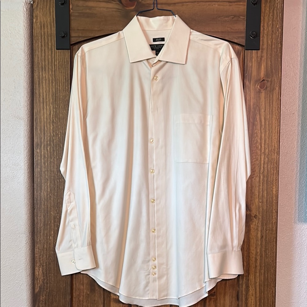 Pronto Uomo Cream Dress Shirt Classic Formal Style